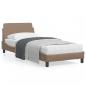 Preview: ARDEBO.de - Bettgestell mit Kopfteil Cappuccino-Braun 90x190 cm Kunstleder