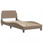 Preview: Bettgestell mit Kopfteil Cappuccino-Braun 90x190 cm Kunstleder