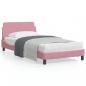 Preview: ARDEBO.de - Bettgestell mit Kopfteil Rosa 100x200 cm Samt