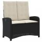 Preview: 2-tlg. Garten-Essgruppe mit Kissen Schwarz Poly Rattan