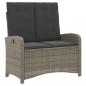 Preview: 4-tlg. Garten-Essgruppe mit Kissen Grau Poly Rattan