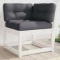 Preview: ARDEBO.de - Garten-Ecksofa mit Kissen Weiß 73x73x78 cm Massivholz Kiefer
