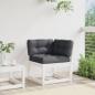 Preview: Garten-Ecksofa mit Kissen Weiß 73x73x78 cm Massivholz Kiefer