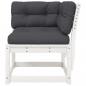 Preview: Garten-Ecksofa mit Kissen Weiß 73x73x78 cm Massivholz Kiefer