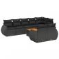Preview: 9-tlg. Garten-Sofagarnitur mit Kissen Schwarz Poly Rattan