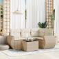 Preview: ARDEBO.de - 5-tlg. Garten-Sofagarnitur mit Kissen Beige Poly Rattan