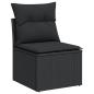Preview: ARDEBO.de - 10-tlg. Garten-Sofagarnitur mit Kissen Schwarz Poly Rattan