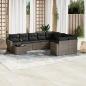 Preview: ARDEBO.de - 10-tlg. Garten-Sofagarnitur mit Kissen Grau Poly Rattan