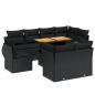 Preview: 9-tlg. Garten-Sofagarnitur mit Kissen Schwarz Poly Rattan