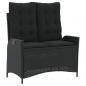 Preview: 2-tlg. Garten-Essgruppe mit Kissen Schwarz Poly Rattan