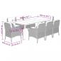 Preview: 9-tlg. Garten-Essgruppe mit Kissen Beige Poly Rattan