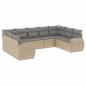Preview: 9-tlg. Garten-Sofagarnitur mit Kissen Beige Poly Rattan