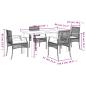 Preview: 5-tlg. Garten-Essgruppe mit Kissen Grau Poly Rattan