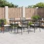 Preview: ARDEBO.de - 7-tlg. Garten-Essgruppe mit Kissen Schwarz Poly Rattan