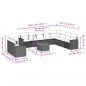 Preview: 11-tlg. Garten-Sofagarnitur mit Kissen Schwarz Poly Rattan