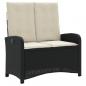 Preview: 4-tlg. Garten-Essgruppe mit Kissen Schwarz Poly Rattan