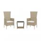 Preview: 3-tlg. Garten-Essgruppe mit Kissen Beige Poly Rattan