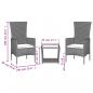 Preview: 3-tlg. Garten-Essgruppe mit Kissen Beige Poly Rattan