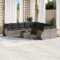 Preview: ARDEBO.de - 10-tlg. Garten-Sofagarnitur mit Kissen Grau Poly Rattan