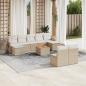 Preview: ARDEBO.de - 10-tlg. Garten-Sofagarnitur mit Kissen Beige Poly Rattan