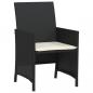 Preview: 3-tlg. Bistro-Set mit Kissen Schwarz Poly Rattan