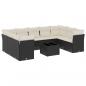 Preview: 10-tlg. Garten-Sofagarnitur mit Kissen Schwarz Poly Rattan