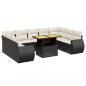 Preview: 10-tlg. Garten-Sofagarnitur mit Kissen Schwarz Poly Rattan