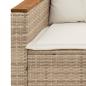 Preview: 5-tlg. Garten-Sofagarnitur mit Kissen Beige Poly Rattan Akazie