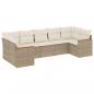 Preview: 7-tlg. Garten-Sofagarnitur mit Kissen Beige Poly Rattan