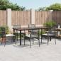 Preview: ARDEBO.de - 7-tlg. Garten-Essgruppe mit Kissen Schwarz Poly Rattan