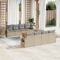 Preview: ARDEBO.de - 9-tlg. Garten-Sofagarnitur mit Kissen Beige Poly Rattan