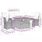 Preview: 4-tlg. Garten-Essgruppe mit Kissen Grau Poly Rattan