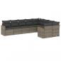 Preview: 9-tlg. Garten-Sofagarnitur mit Kissen Grau Poly Rattan