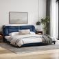 Preview: Bettgestell mit LED Blau 200x200 cm Stoff