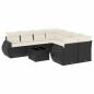 Preview: 9-tlg. Garten-Sofagarnitur mit Kissen Schwarz Poly Rattan