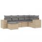 Preview: 6-tlg. Garten-Sofagarnitur mit Kissen Beige Poly Rattan
