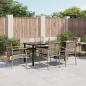 Preview: ARDEBO.de - 7-tlg. Garten-Essgruppe mit Kissen Grau Poly Rattan