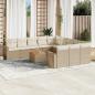 Preview: ARDEBO.de - 12-tlg. Garten-Sofagarnitur mit Kissen Beige Poly Rattan