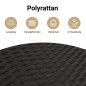 Preview: 6-tlg. Garten-Sofagarnitur mit Kissen Schwarz Poly Rattan