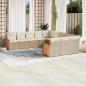 Preview: ARDEBO.de - 11-tlg. Garten-Sofagarnitur mit Kissen Beige Poly Rattan