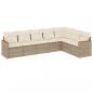 Preview: 7-tlg. Garten-Sofagarnitur mit Kissen Beige Poly Rattan