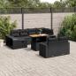 Preview: ARDEBO.de - 11-tlg. Garten-Sofagarnitur mit Kissen Schwarz Poly Rattan