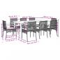 Preview: 9-tlg. Garten-Essgruppe mit Kissen Beige Poly Rattan