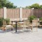 Preview: ARDEBO.de - 7-tlg. Garten-Essgruppe mit Kissen Beige Poly Rattan