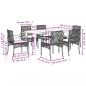 Preview: 7-tlg. Garten-Essgruppe mit Kissen Beige Poly Rattan