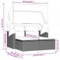 Preview: Gartensofa 2-Sitzer mit Dach und Hockern Schwarz Poly Rattan