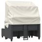 Preview: Gartensofa 2-Sitzer mit Dach und Hockern Schwarz Poly Rattan