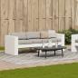Preview: Gartensofa 3-Sitzer Weiß 189x60x62 cm Massivholz Kiefer