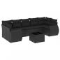 Preview: 8-tlg. Garten-Sofagarnitur mit Kissen Schwarz Poly Rattan