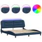 Preview: Bettgestell mit LED ohne Matratze "Hvar" Blau 180x200 cm Stoff